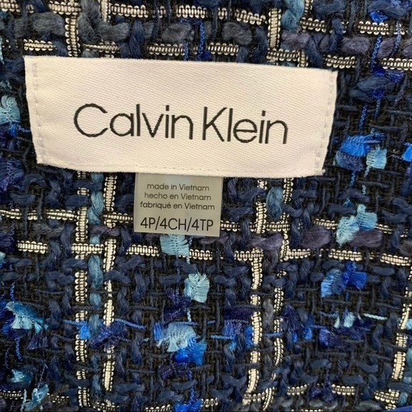 Calvin Klein NWT Tweed Open Blazer Blue Size 4P - Picture 10 of 15